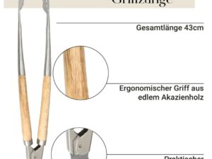 Grillzange Akazienholz/Edelstahl/44 cm
