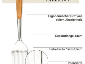 Grillwender Akazienholz/Edelstahl/42 cm