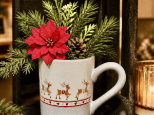 Tasse Rentier grau/weiß